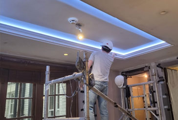 Concealed LED lighting in Plaster Coving